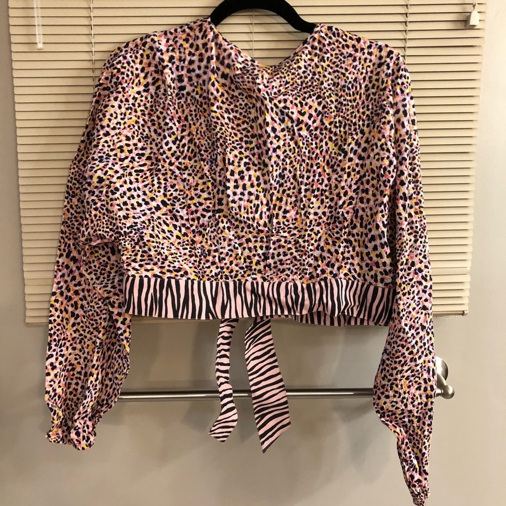 NWT Anthropologie SANCTUARY LEOPARD COVER-UP CROP TOP